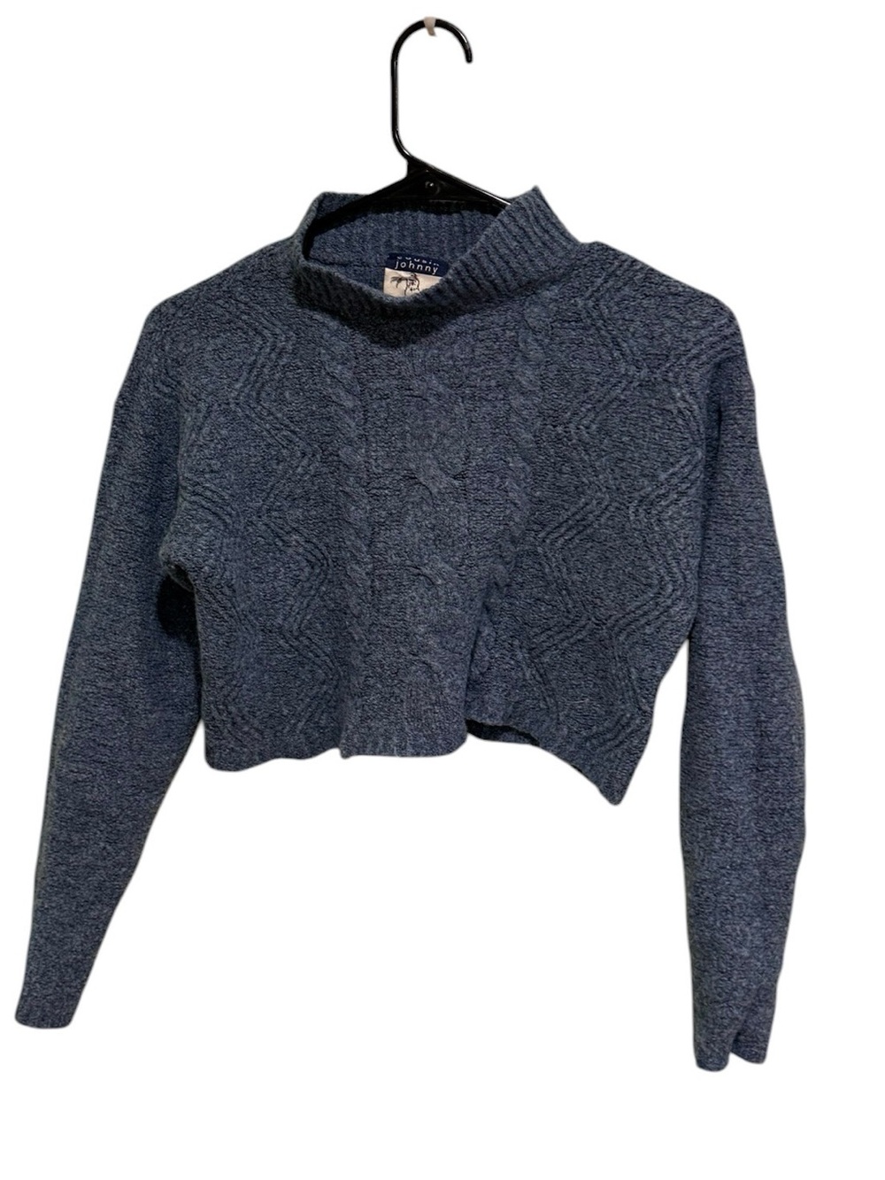 VINTAGE Cousin Johnny for Anthropologie Merino Wool Cropped Cable-Knit Sweater